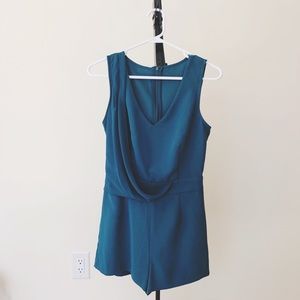 Rich Turquoise Draped Romper